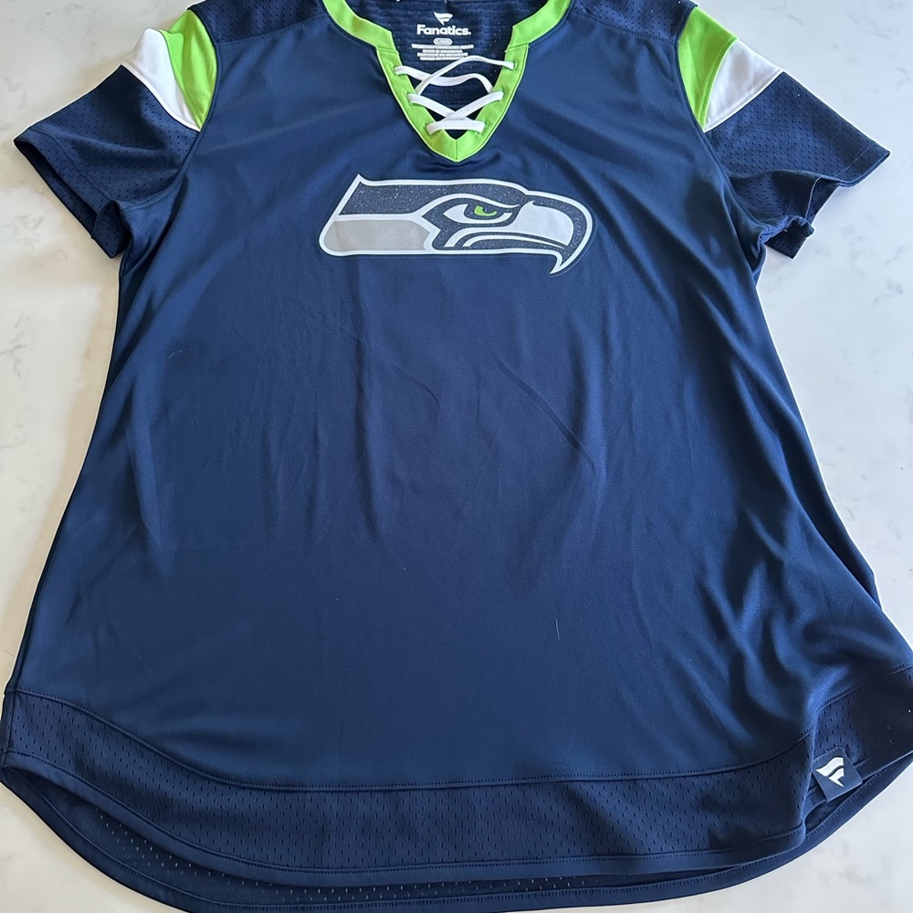 Fanatics Navy and Green Seahawks Jersey